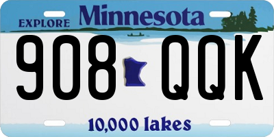 MN license plate 908QQK