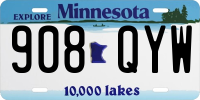 MN license plate 908QYW