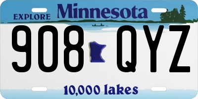 MN license plate 908QYZ