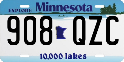 MN license plate 908QZC