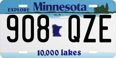 MN license plate 908QZE