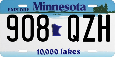 MN license plate 908QZH