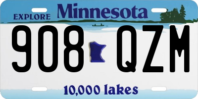 MN license plate 908QZM