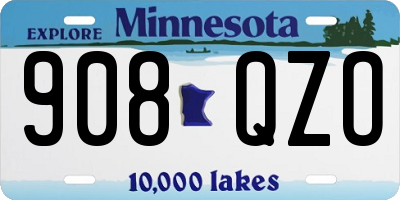 MN license plate 908QZO