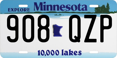 MN license plate 908QZP