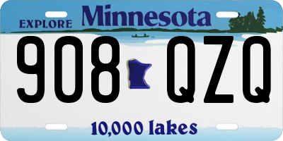MN license plate 908QZQ