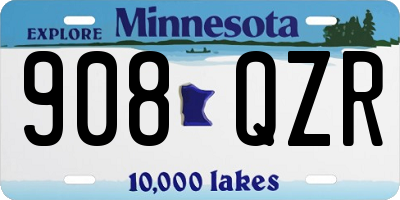 MN license plate 908QZR