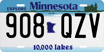 MN license plate 908QZV