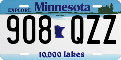 MN license plate 908QZZ
