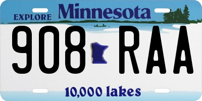 MN license plate 908RAA