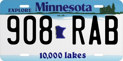 MN license plate 908RAB