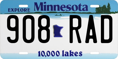 MN license plate 908RAD
