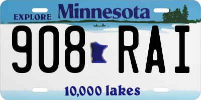 MN license plate 908RAI