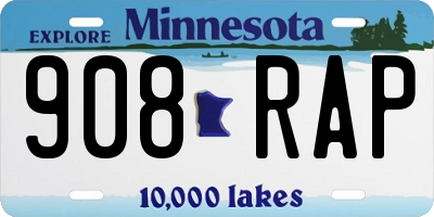 MN license plate 908RAP