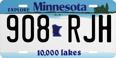 MN license plate 908RJH