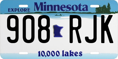 MN license plate 908RJK