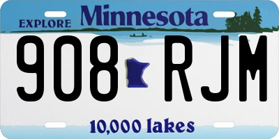 MN license plate 908RJM