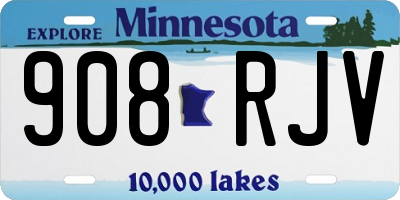 MN license plate 908RJV