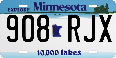 MN license plate 908RJX