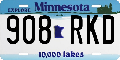 MN license plate 908RKD