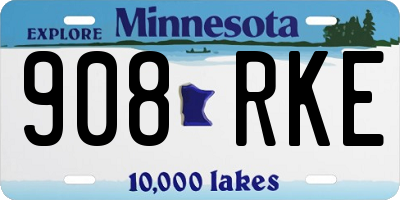 MN license plate 908RKE