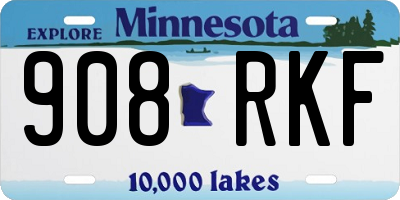 MN license plate 908RKF