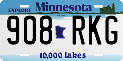 MN license plate 908RKG