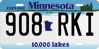 MN license plate 908RKI