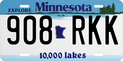 MN license plate 908RKK