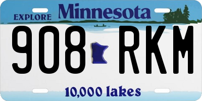 MN license plate 908RKM