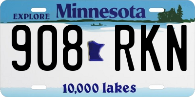 MN license plate 908RKN