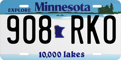 MN license plate 908RKO