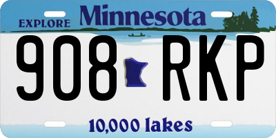 MN license plate 908RKP