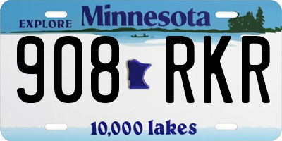 MN license plate 908RKR
