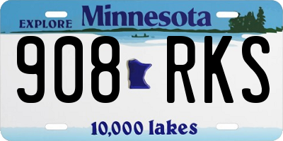 MN license plate 908RKS