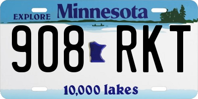 MN license plate 908RKT