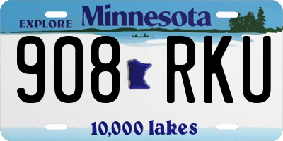 MN license plate 908RKU