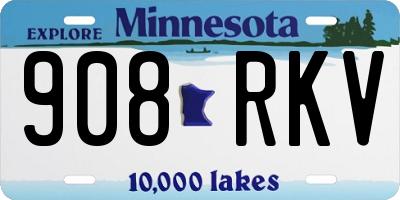 MN license plate 908RKV