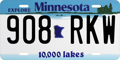 MN license plate 908RKW