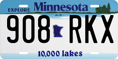 MN license plate 908RKX