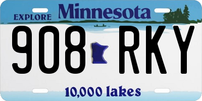 MN license plate 908RKY