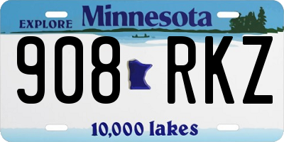MN license plate 908RKZ