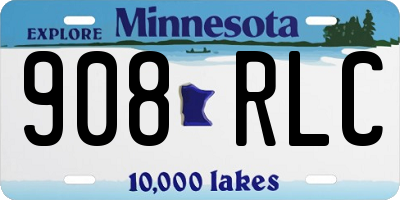 MN license plate 908RLC