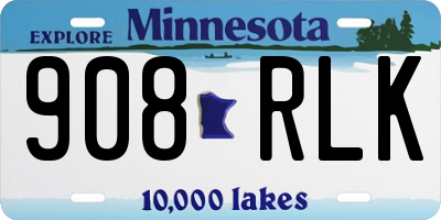 MN license plate 908RLK