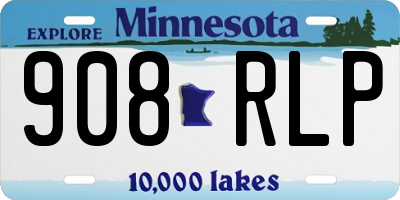 MN license plate 908RLP