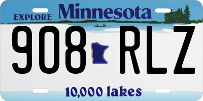 MN license plate 908RLZ