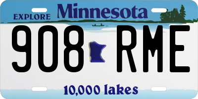 MN license plate 908RME