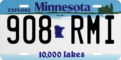 MN license plate 908RMI