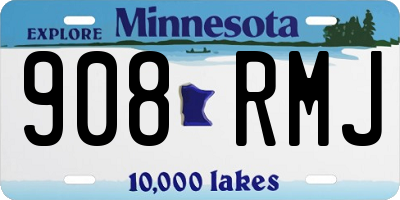 MN license plate 908RMJ
