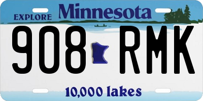 MN license plate 908RMK